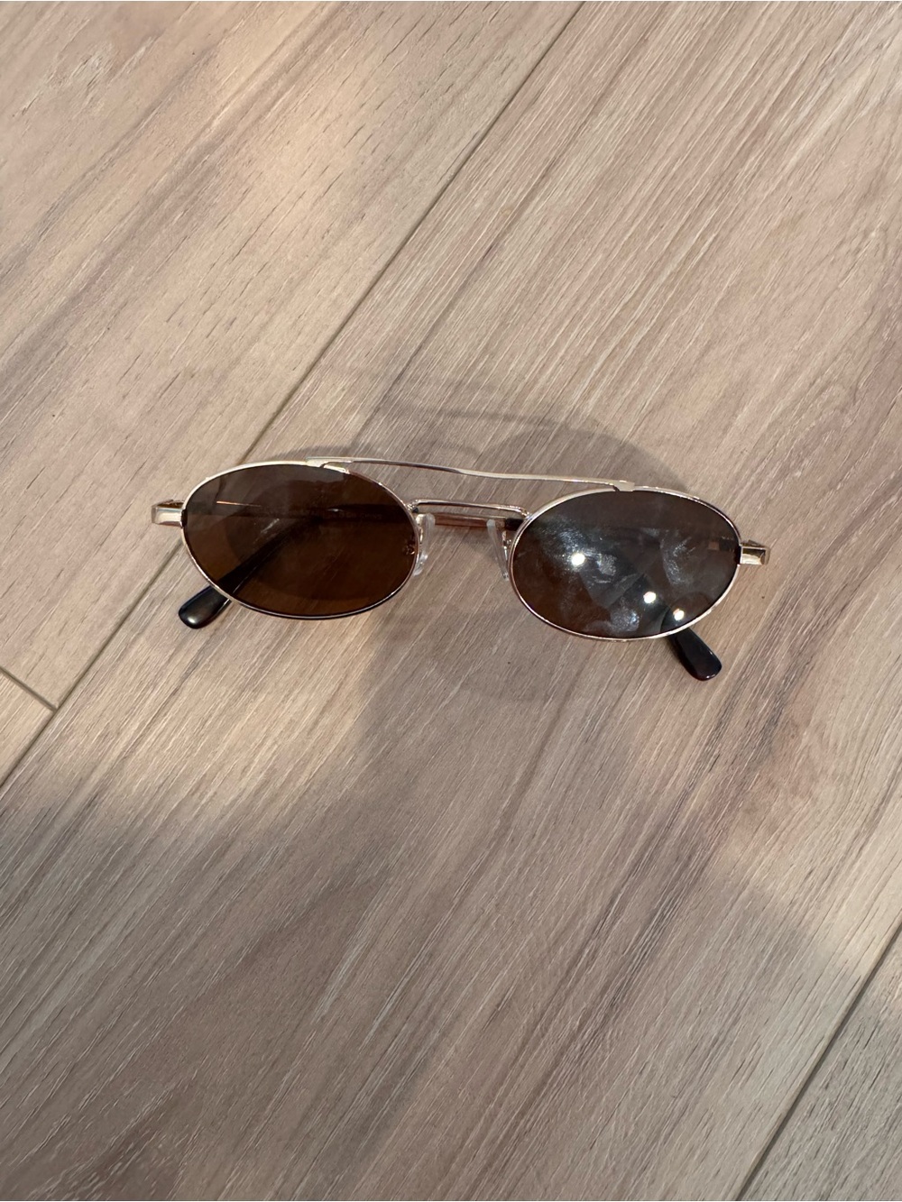 House of Harlow 1960 Gold Frame Sunglasses with Brown Lenses